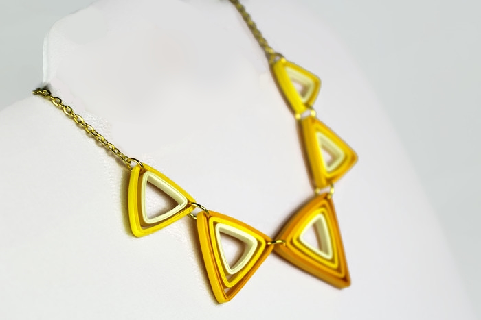Cleopatra Costume Necklace Paper Quilled Triangles Jewelry